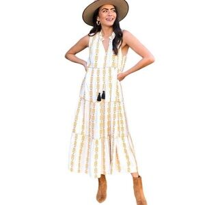 Versona Embroidered Tiered Dress Western Boho Coastal Cowgirl Easter Spring